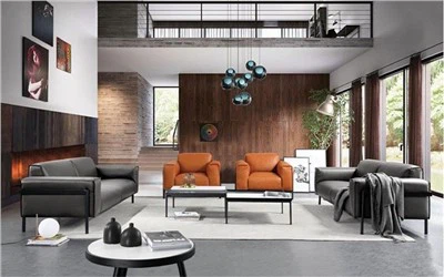 Sofá de escritório em couro marrom